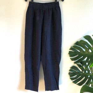 Elizabeth Suzann Navy Linen Tilda Trouser Navy High Waist Pants